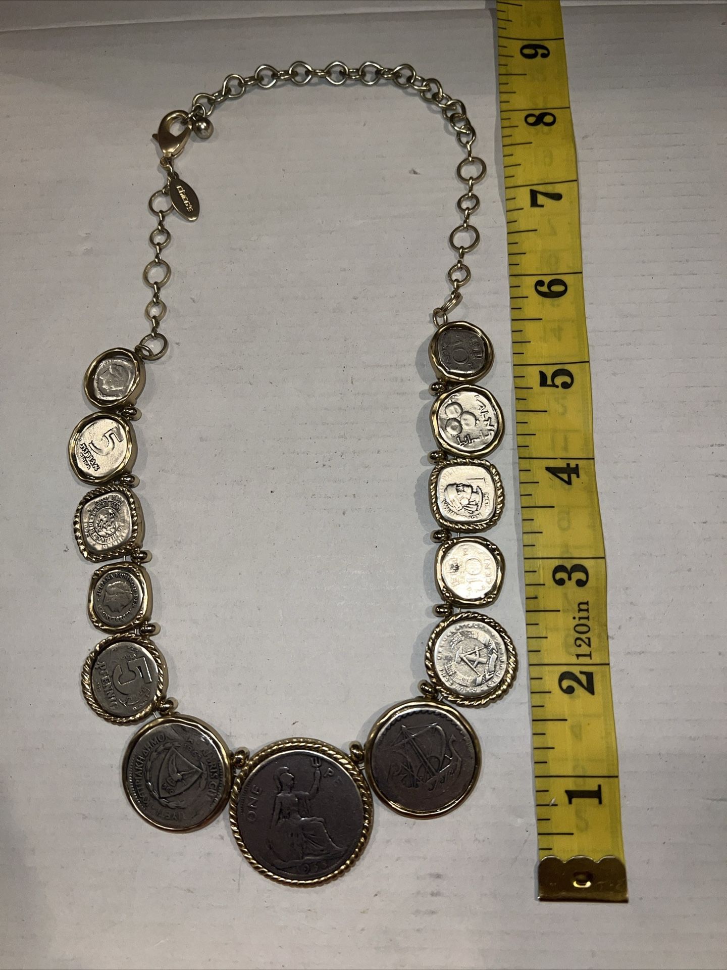 Chico's Mixed-Metal Coin Bib Necklace