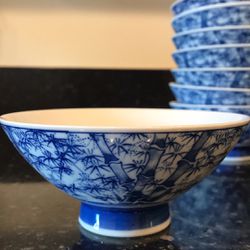 Set of 8 Japanese Fine Porcelain Rice/Soup  Bowls