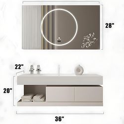 30 In Vanity Base (no Sink Top) And LED mirror Cabinet