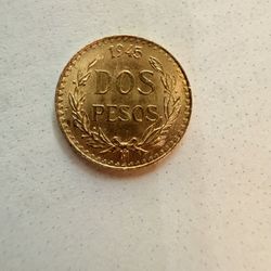 1945 Dos Pesos Gold Coin