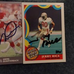 Joe Montana And Jerry Rice Autographed Cards