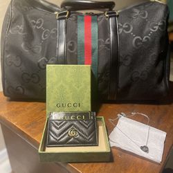 Gucci Duffle Bag, Necklace, & Lambskin Wallet