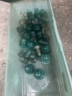 Telephone Glass Insulated Antique 