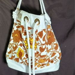 NWT Milly Cabana Kapalua Lg Drawstring Bucket Beach Bag Terrycloth Retro Style 