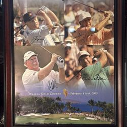 Framed Picture "The 2005 Wendy's Champions Skins Game" with Golfers' Signatures "28x40"