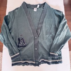 Pre owned  Adidas Originals  Class of 1972  50th Anniversary  Cardigan  Cotton  Casual 3 Button  Size Medium  Green 