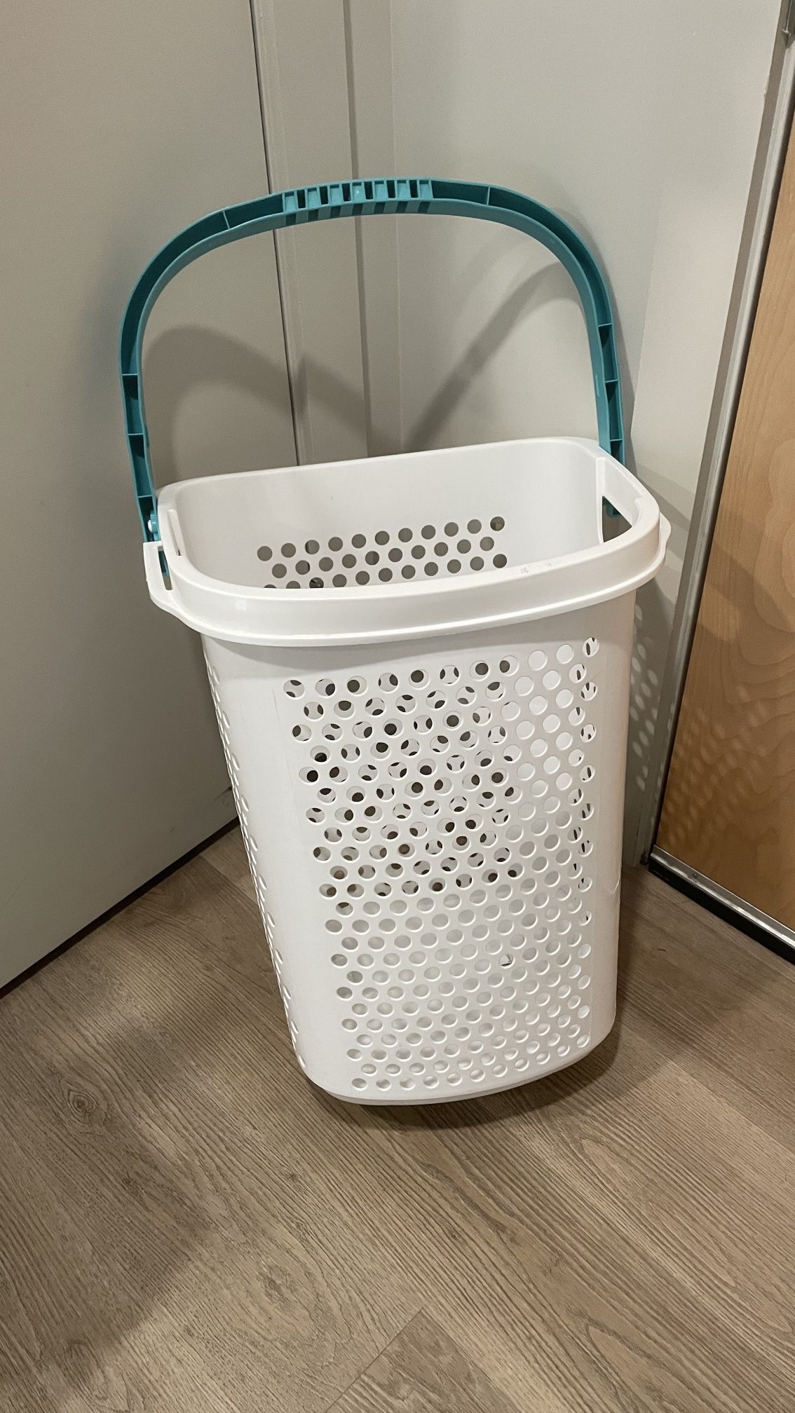Bushel Rolling Plastic Laundry Hamper with Pop-up Handle $10