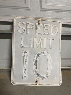 Vintage Embossed Speed Limit Sign