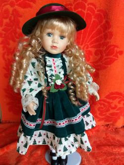 Christmas porcelain doll