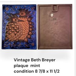 Beth Breyer two birds ceramic plaque