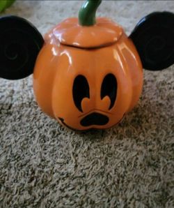 Disney Mickey Mouse Pumpkin Jack O Lantern Canister New