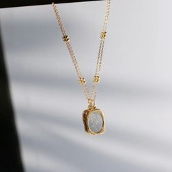 Simple Style Flower Stainless Steel Titanium Steel Patchwork Pendant Necklace