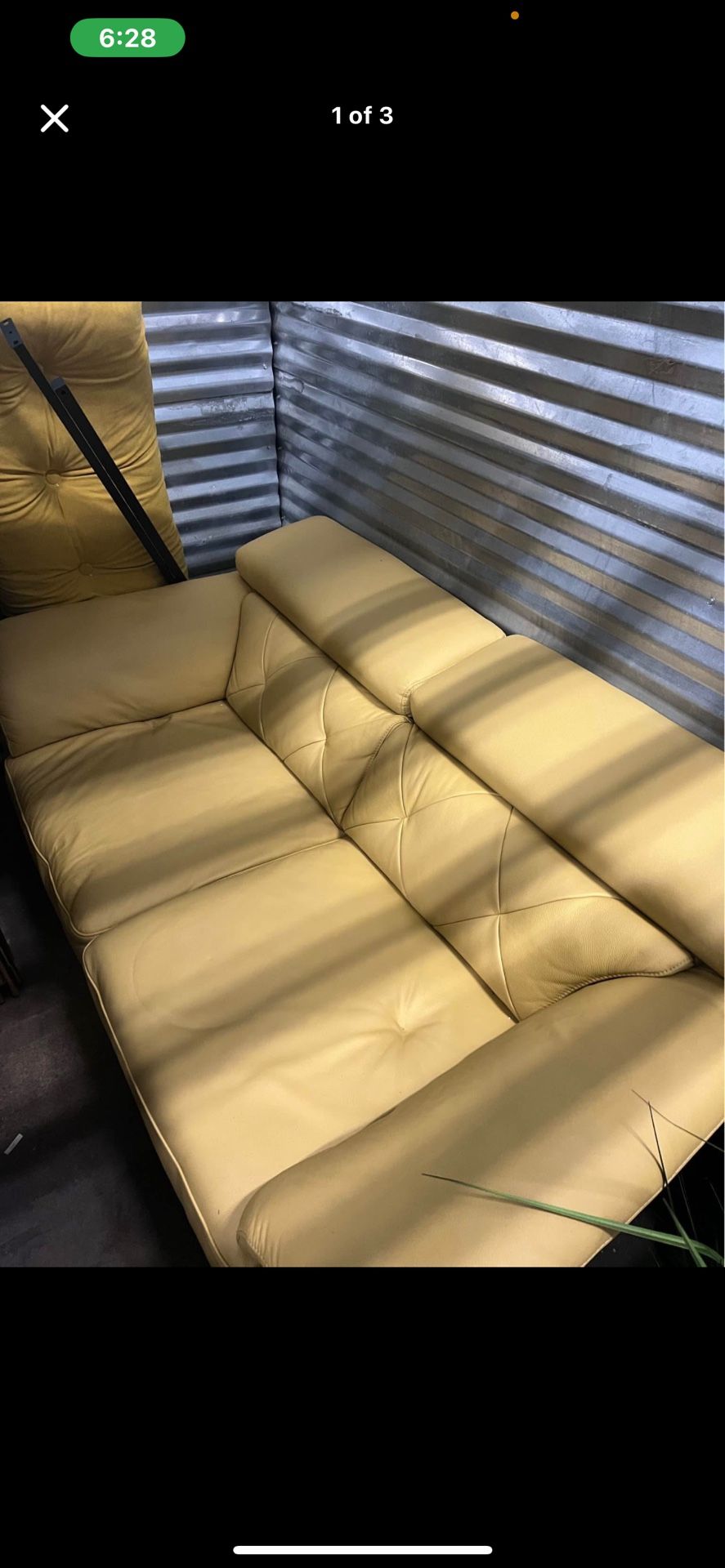Leather Yellow Couch