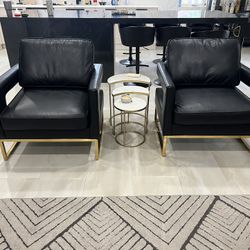 TOV Avery Black Leather Accent $300 EACH for Sale in San