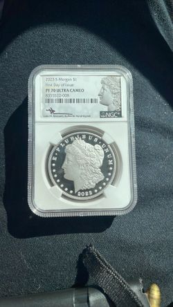 1oz Silver Coin 2023 S Morgan $1 First Day of Issue PF 70 ULTRA CAMEO