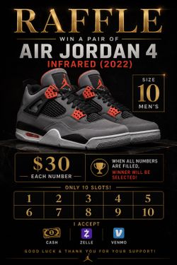 Jordan 4 Retro “Infrared” Size 10 Men’s