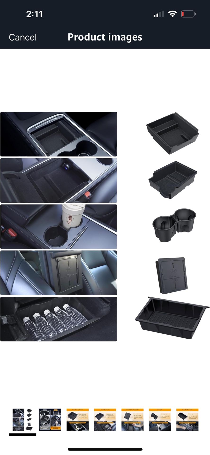 Center Console Organizer Tray 5PCS for Tesla Model Y Accessories 2024-2020(Not Fit 2024 2025 Model Y Juniper) Armrest Storage Tray, Hidden Storage Box