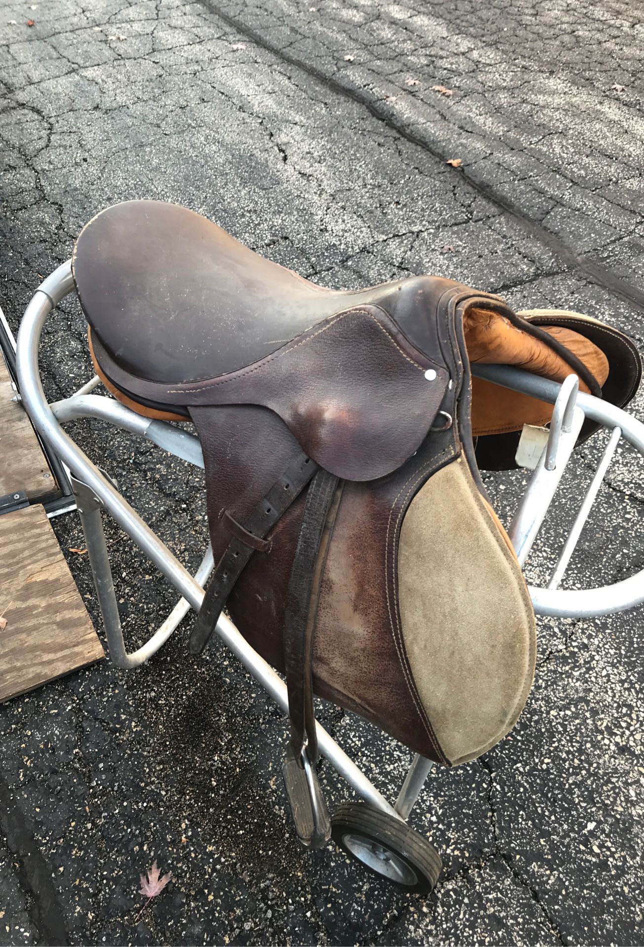 English saddle ( horse trailer horse shoes western rodeo cow