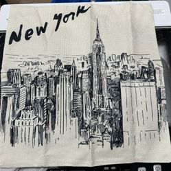 New York Scenery Pillow Cover 18”x18”