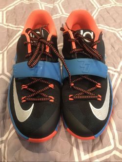 Kd 7 blue and orange sneakers (Size 6.5y)