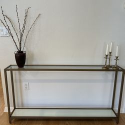  Modern Glass & Metal Console Table 