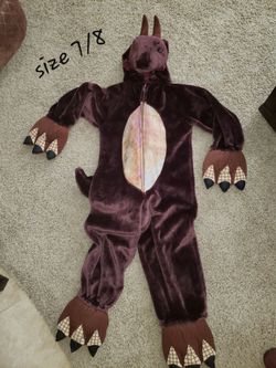 Kid dinosaur costume.