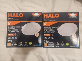 New - HALO HLB Canless LED Recessed Lighting 6 inch 5CCT Lumen Select