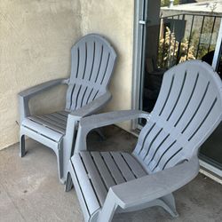 Grey Outdoor Chairs + Table