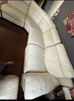 NATUZZI MACY’S special edition White Leather Sectional Sofa
