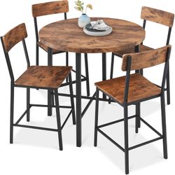 Round Counter Height Dining Table and  Chairs 