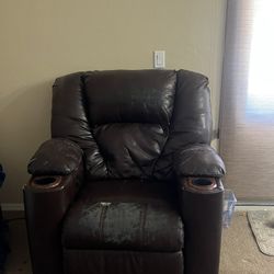Free Recliners , Leather Is Peeling On Both. One Has A Cover