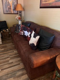 Brown microfiber leather Couch