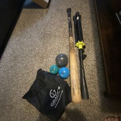 Weighted Baseballs, 33/30 LS wood Bat And Tee