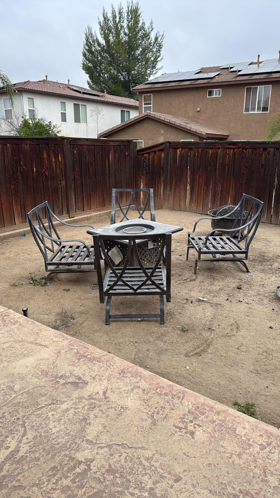 Five piece fire pit dinette set