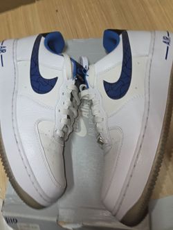 Mens size 9 Pre-owned barly worn Clean penny Hardaway Air Force 1 Low White Blue Sneakers