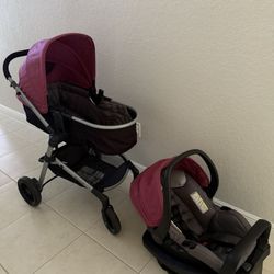  Travel System (Stroller + Car Seat) Pink