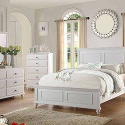 Brand New White 4pc Bedroom Set (Available In California & Eastern King)