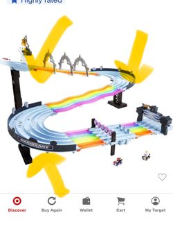 ot Wheels Mario Kart Rainbow Road Raceway Set