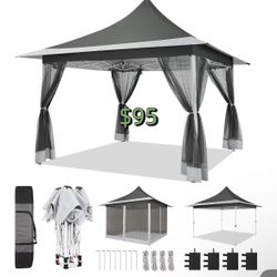 ✌️ COBIZI 10x10Pop up Canopy Gazebo on Clearance, Outdoor Canopy Tent with Mosquito Netting & Sandbags,Patio Portable Gazebo for Garden,Backyard & Law