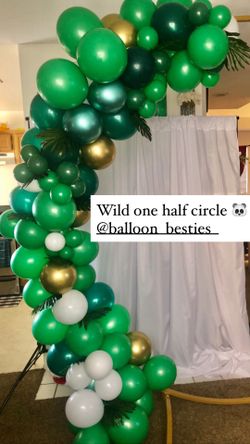 Balloon garlands, party decor, balloon columns
