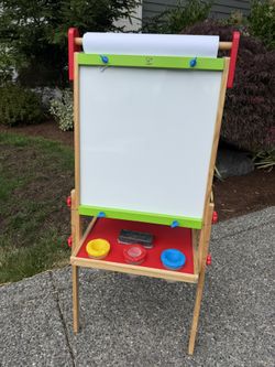 HAPE Art Easel - White Board and Chalk Board with Paper