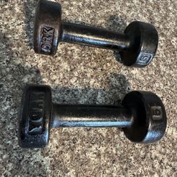 Vintage York Roundhead Dumbbells 5lb Pair