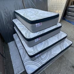 Queen Size Mattress Pillow Top 12” Thick. All Sizes Available. Brand New Mattress. Same Day Delivery