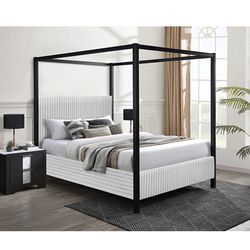 ✨🛏️ Cora Modern Canopy Bed — $0 Down