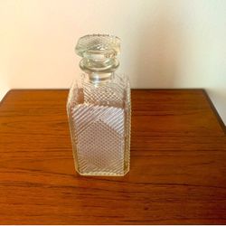  Vintage Molded bead Glass Whisky Decanter