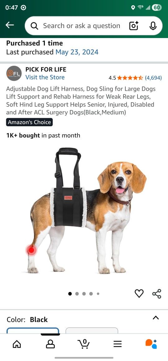 Dog Lift Harness