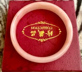 Pink Jade Bangle Bracelet - Elegant Pink Bracelet Size 58mm