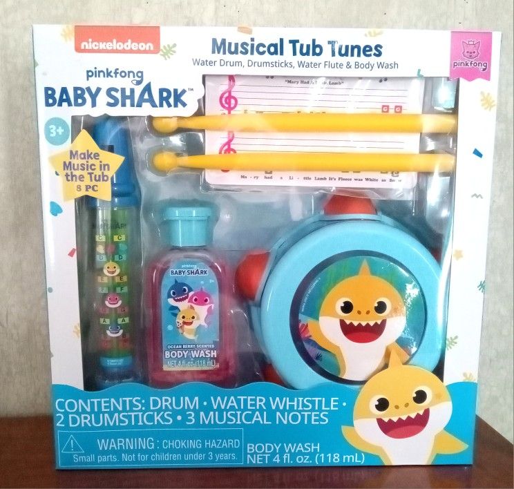 Baby Shark Musical Tub Tunes Bath Toys And Body Wash Set