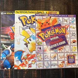 Vintage Pokémon Strategy Guides with stickers - lot of 3