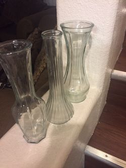 (3) glass vases